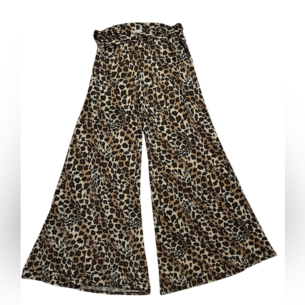 MOA USA Wide-Leg Leopard Print Pants